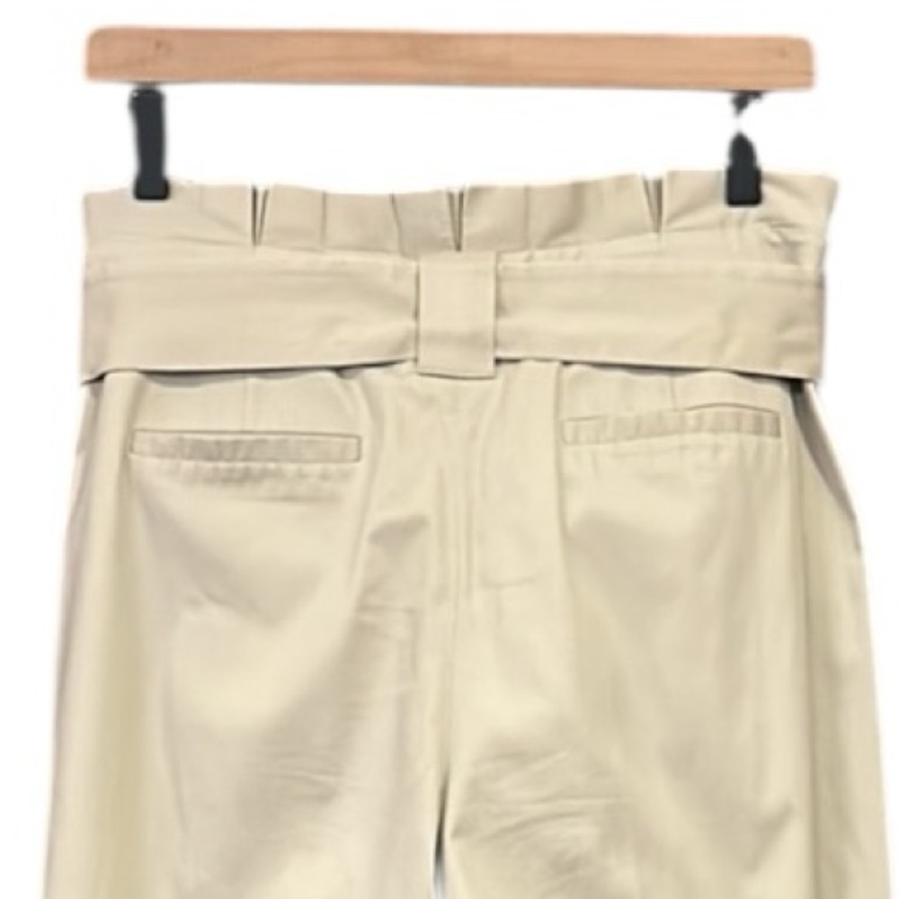 Halogen Paperbag Belted Wide Leg Cropped Pants Beige Women’s Size 8 - Picture 11 of 14